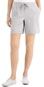 Karen Scott Pull-on Knit Shorts Smoke Grey Heather SZ S - Picture 1 of 3