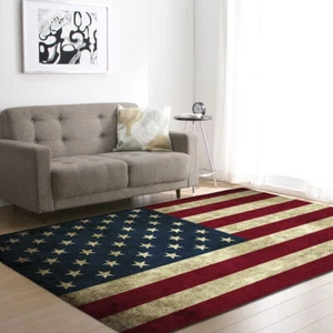 Amerikanische Flagge flauschiger Teppich Boden Türmatte Wohnzimmer Schlafzimmer rutschfester Teppich - Bild 1 von 6
