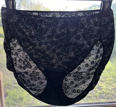 Bragas breves de colección nuevas sin etiquetas VANITY FAIR 13130 de encaje geométrico transparente pierna alta 8/46 #5 Foto 1 de 4