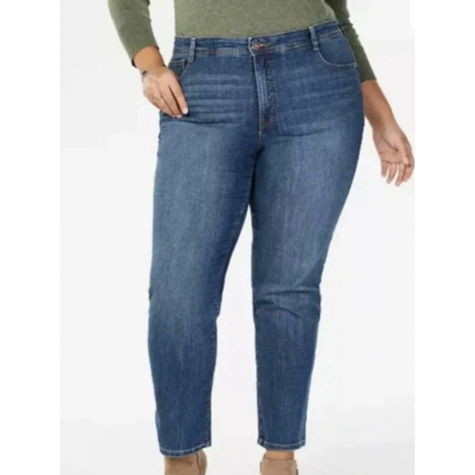 Style & Co Plus Sz 28w Petite Jeans Slim Leg High Rise Tummy Control 28wp