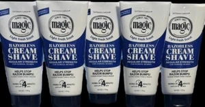 Lot Of 5 Magic Razorless Cream Shave Regular Strength 6 oz Each - Picture 1 of 1