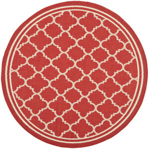 SAFAVIEH Outdoor CY6918-248 Courtyard Collection Red / Bone Rug