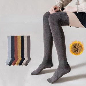 Women's Cable Knit Thigh High Boot Socks Extra Long Winter Stockings Leg Warmers - Picture 1 of 19