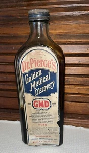 Antique Dr. Pierce's Golden Medical Discovery Bottle w/Label Contents Buffalo NY - Picture 1 of 8