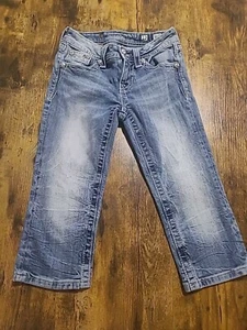 Miss Me Size 12 Girls Capri Jeans Bedazzled Pockets - Picture 1 of 20