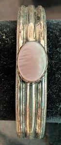 Amerikanische Ureinwohner Navajo rosa Perlmutt Sterlingsilber Armreif Armband - Bild 1 von 4