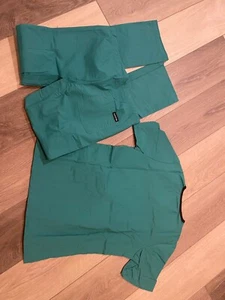 NEW! MEDICAL / NURSING SCRUBS SET UNIFORMS IN GREEN TOP & PANTS SCRUB 2X 2XLARGE - Picture 1 of 7