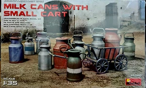 Carro Trasporto Latte - Milk Cans with Small Cart - MiniArt Kit 35580 1:35 - Foto 1 di 5
