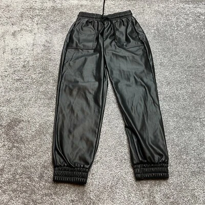 BCBGeneration Jogger Pants Womens XS Black Faux Leather Stretch Taper 24x26 - Image 1 of 4
