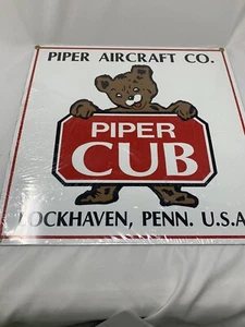 Nuevo letrero coleccionable de metal porcelana Piper Aircraft Cub Ande Rooney - Imagen 1 de 3