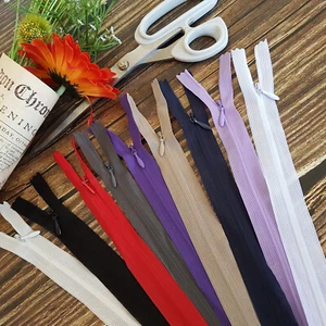 3x Verdeckte Reißverschlüsse 25cm lang, 3mm Nahtverdeckt Nicht teilbar Nylon - Bild 1 von 12