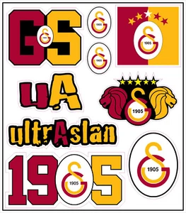 Galatasaray Aufkleber Sticker Set - 9 Stück - 5 Sterne - Picture 1 of 3