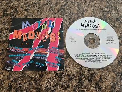 exc! 1991 CD METAL MADNESS! CEMA SP HELIX EXODUS VIXEN SAXON ICON WAYSTED - Image 1 of 4