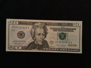 2017 $20 Fancy Serial #, Cir - Picture 1 of 2