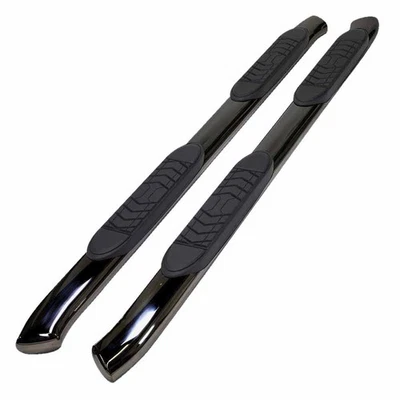 Negro Titanio 4 pulgadas Ovalado Doblado con Almohadillas Step Nerf Bar para Silverado/Sierra Crew 07-19 Foto 1 de 4