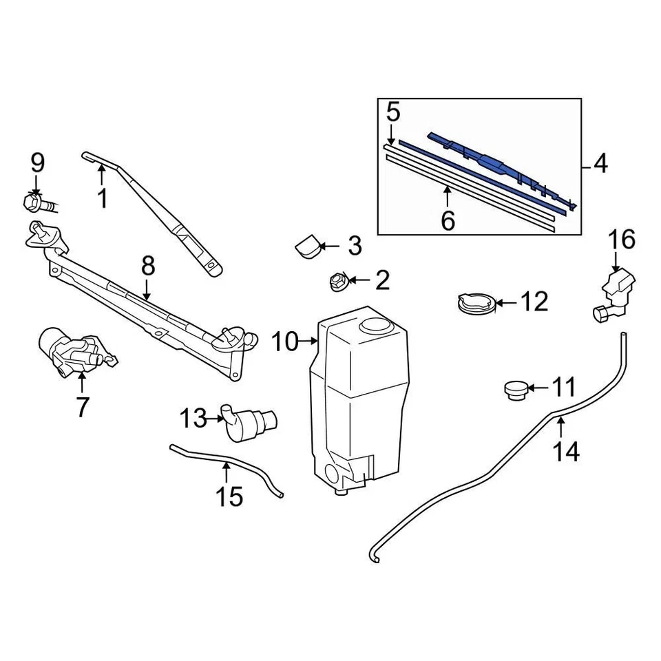 For Toyota Tacoma 2004-2015 Toyota 8522204030 Left Wiper Blade Foto 1 de 3