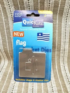 QuicKutz Flag 2x2, 2 Cutting Die Set KS-0225 - 2 Dies Shape & Shadow - Imagen 1 de 2