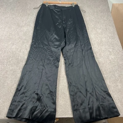 Pantalones Banana Republic Mujer 10 Negros Pierna Ancha Viscosa Lana Carrera Vacaciones Foto 1 de 4