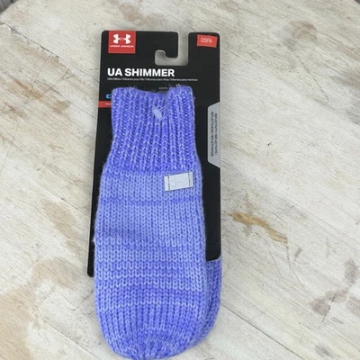 Mitones de punto brillante Under Armour ColdGear para niñas jóvenes OSFM - violeta  Foto 1 de 4