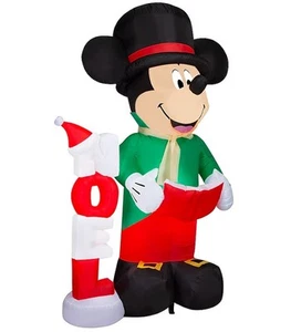 Gemmy 7FT Tall Caroling Mickey Mouse with Noel Sign Christmas Inflatable - Picture 1 of 5