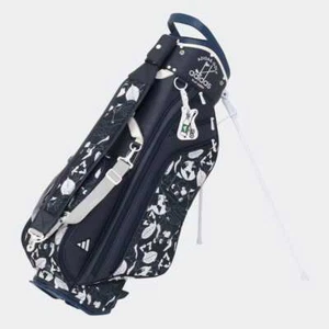 adida Golf PLAY GREEN Graphic Unisex Caddy Stand Bag White x Navy HT6814 Japan - Picture 1 of 8