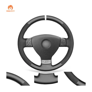 Cubierta de volante de cuero auténtico salvaje para VW Golf 5 Polo Jetta Passat Touran Caddy - Imagen 1 de 10