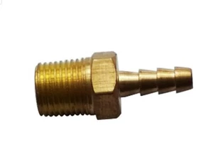NPT 1/4" Male Brass Straight 3/16" 4.75mm Hose Barb Thread Fitting Union Adapter - Picture 1 of 1