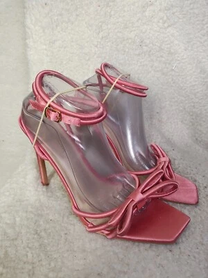 Fashion Nova Women Pump 11 Pimp Satin Open Toe Ankle Wrap Stiletto Heel Shoes Foto 1 de 4