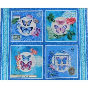 Patchwork Quilting Fabric Butterfly Pillow Panel 90x110cm - Picture 1 of 4