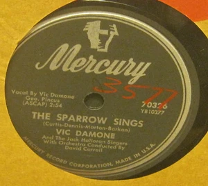 The Sparrow Sings VIC DAMONE Flexible 78 Phonograph Record - Imagen 1 de 1