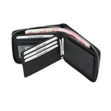 Men's Leather Wallet Credit Card Holder RFID Blocking Zipper Pocket Case Purse