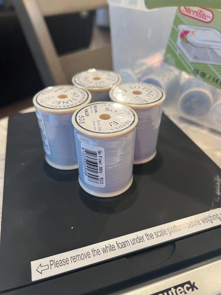 503 So Fine Polyester Thread 3-ply 50wt 550yds Genoa Gray, LOT OF 4 - Image 1 of 1