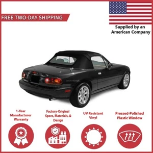 Convertible Soft Top for 1990-2005 Mazda Miata w/DOT Plastic Window Cabrio Vinyl - Picture 1 of 5