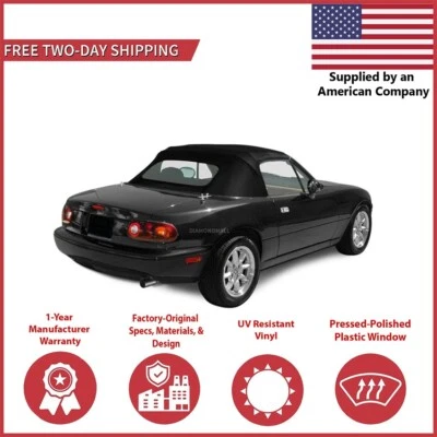 Convertible Soft Top for 1990-2005 Mazda Miata w/DOT Plastic Window Cabrio Vinyl - Image 1 of 4