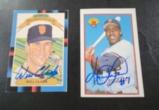1988 Donruss Will Clark San Francisco Giants  & Kevin Mitchell Bowman  Signed