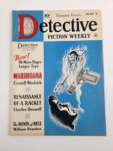 Detective Fiction Weekly Pulp Magazine mayo 1941 Cornell Woolrich "Marihuana" - Imagen 1 de 8
