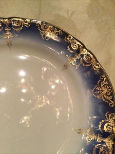 Weiß/Kobalt Goldrand, O P Co Syrakus China, 10 Stück - Bild 1 von 1