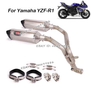 For Yamaha YZF-R1 2009~2014 Titanium Alloy Exhaust Link Pipe With Muffler Tip - Picture 1 of 9