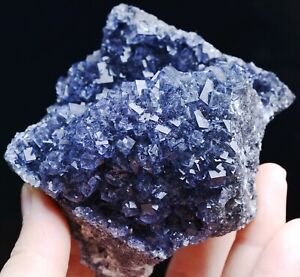 381g Natural Complete Blue Fluorite Crystal Mineral Specimen/Yaogangxian China