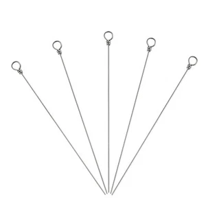 30Pcs Fishing Spinner Shaft Stainless Steel Looped Wire Spinner Parts 3.4~6.3in - Picture 1 of 10