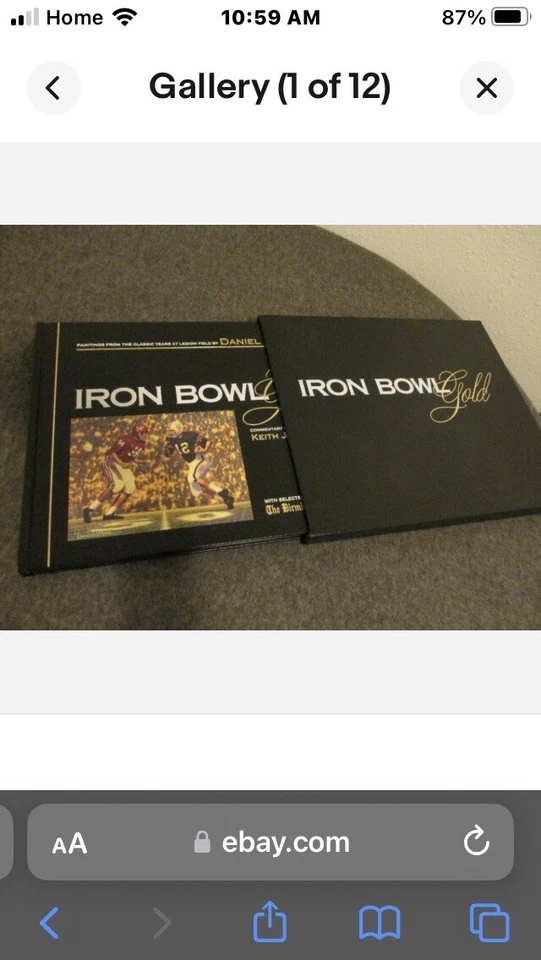 ALABAMA FOOTBALL DANIEL MOORE 'ARTIST`S EDITION' SIGNED IRON BOWL GOLD #101/1988 - Image 1 of 3