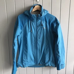 Macpac Event Rain Jacket Womens Size 12 Hiking Hooded Waterproof Blue Full Zip - Picture 1 of 20