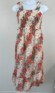 Maurices Summer Dress sz XL Floral Long Flowy White Print New NWT - Picture 1 of 10