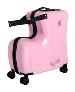 DNYSYSJ 20 In Kids Ride on Luggage Toddler Trolley Luggage Carry On 3-6Y (Pink) - Picture 1 of 8