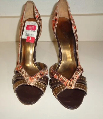 GUESS Peep Toe Stiletto Heel Pumps Multicolor Size 8 - Image 1 of 4