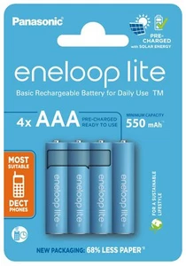 4 Panasonic Eneloop Lite Aaa Batteries Eco Rechargeable 4Bl Hr03 1.2V 550Mah NEW - Bild 1 von 1