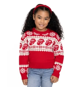the Rolling Stones NEW♈Girls Knit Sweater size XL~Red/white snowflakes - Picture 1 of 5