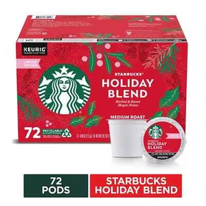 Starbucks Holiday Blend K-Cups Medium Roast Limited Edition - 72 Count - Picture 1 of 6