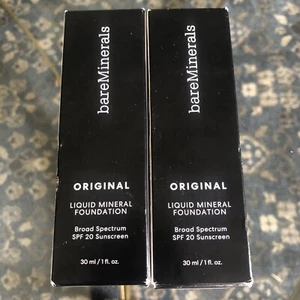2-BareMinerals Original Liquid 1 Oz Mineral Foundations SPF 20 WARM DEEP 27 NEW - Picture 1 of 3