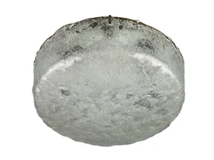 60er 70er Jahre Deckenlampe Plafoniere Flush Mount Ice Glas Hillebrand Germany - Picture 1 of 22